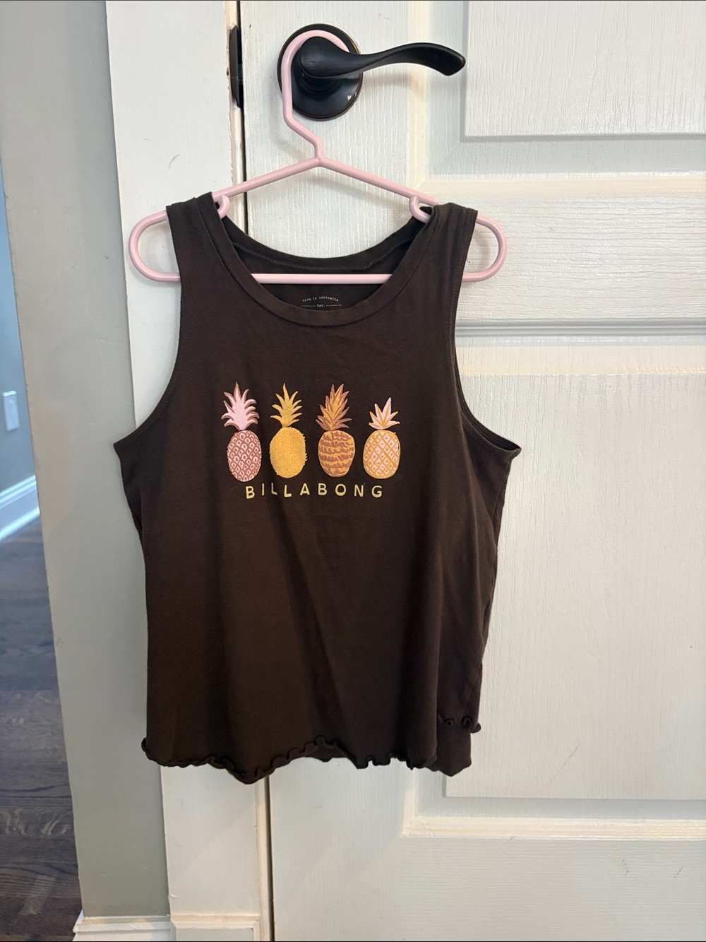 Billabong Girls Gray Tank with Pink and Yellow Pineapple Lineup
